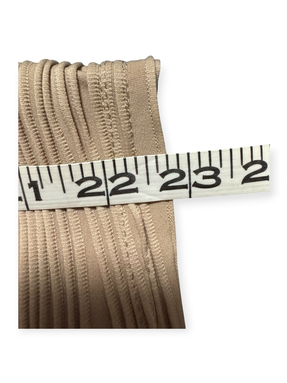 Double Take Cream Ribbed Pencil Skirt Medium Bodycon Midi Neutal - Picture 5 of 8